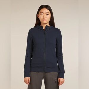 ICEBREAKER Central Classic Long Sleeve Zip Hoodie | Navy | XS | Merino Wool